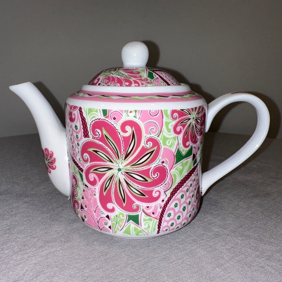 Mother's Day Gift--Vera Bradley Pinwheel Pink Teapot - Picture 1 of 6